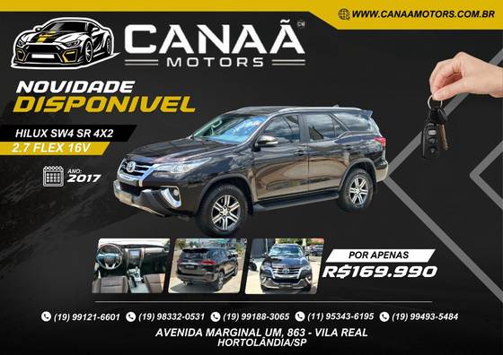TOYOTA HILUX SW4 2.7 SR 7 LUGARES 4X2 16V FLEX 4P AUTOMÁTICO